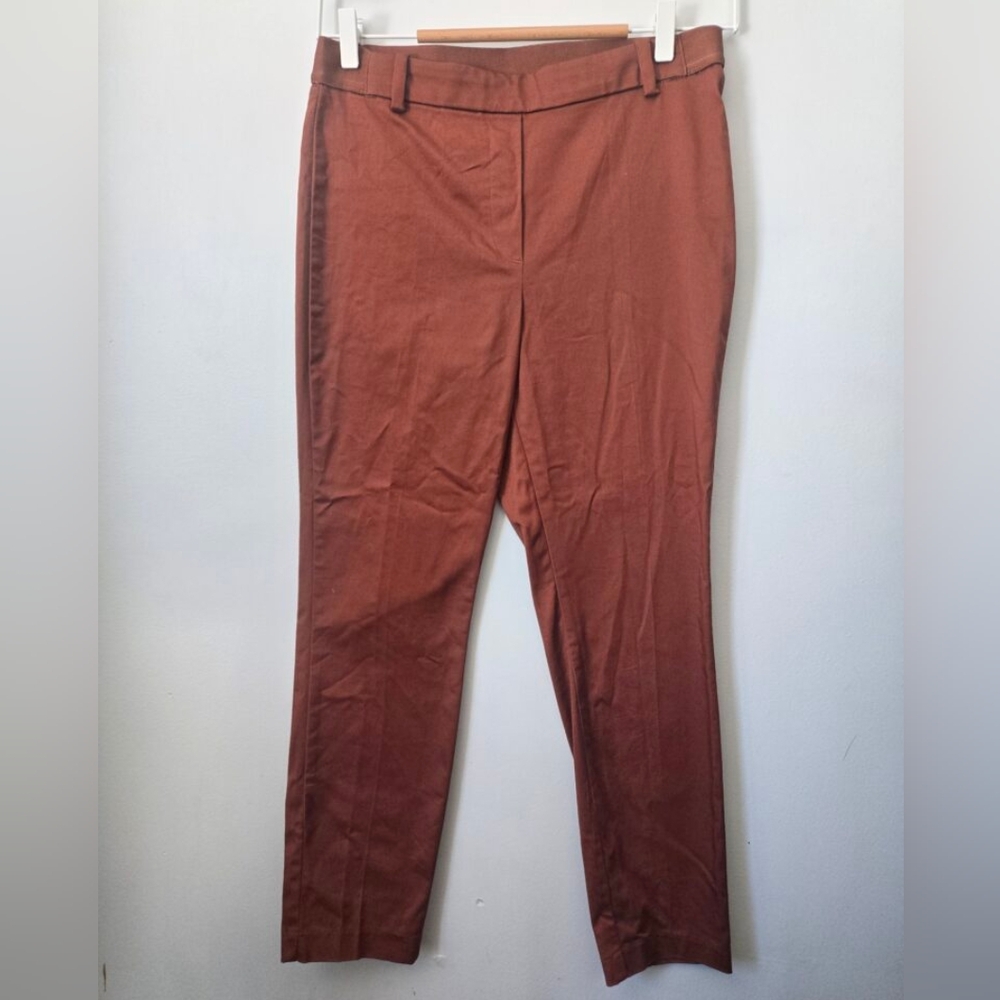 H&M Rust Brown Slim Fit Pull-on Trousers